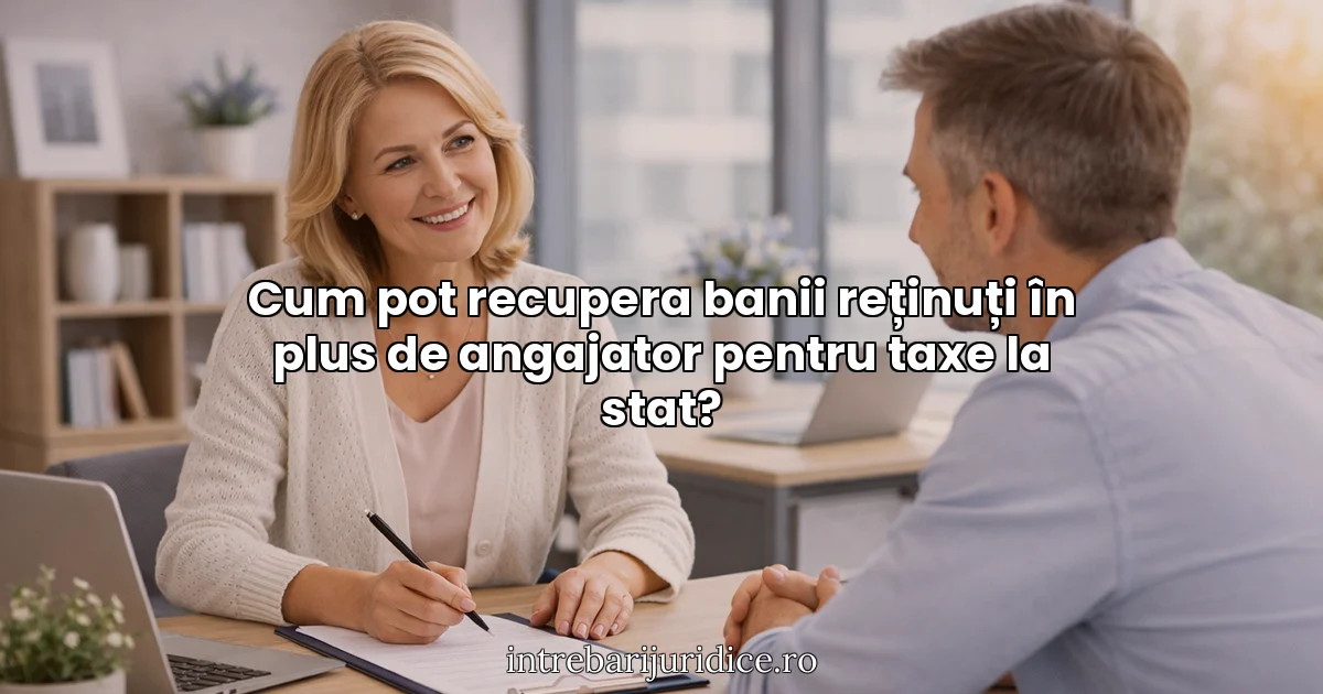 Cum pot recupera banii reținuți în plus de angajator pentru taxe la stat?