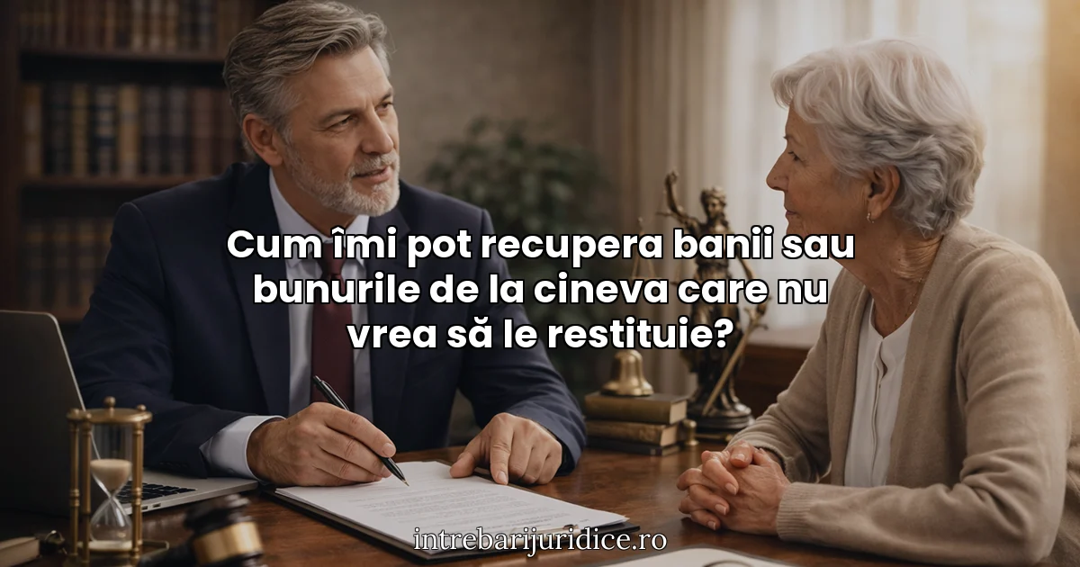Cum îmi pot recupera banii sau bunurile de la cineva care nu vrea să le restituie?