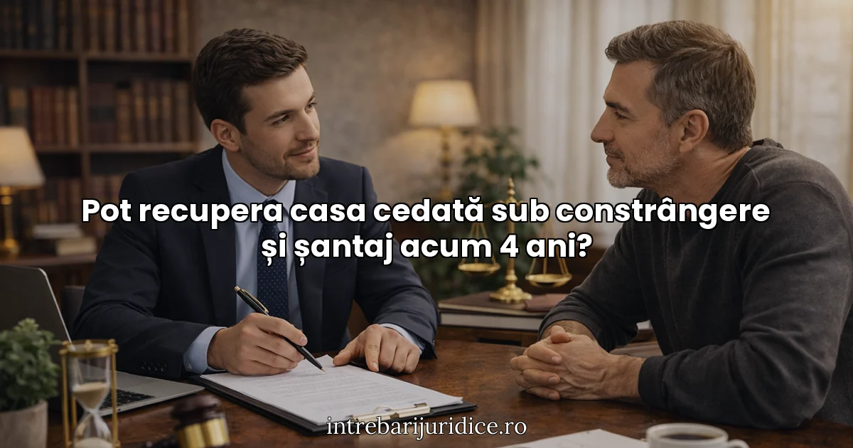 Pot recupera casa cedată sub constrângere și șantaj acum 4 ani?