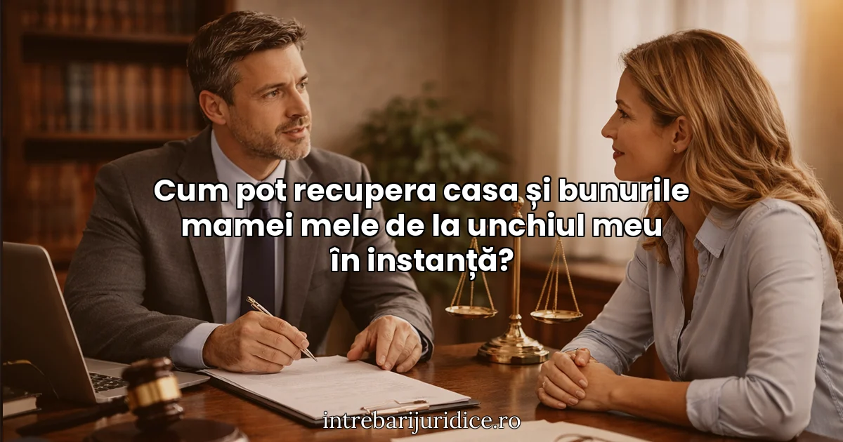 Cum pot recupera casa și bunurile mamei mele de la unchiul meu în instanță?