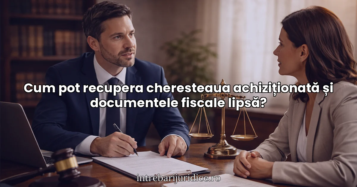 Cum pot recupera cheresteaua achiziționată și documentele fiscale lipsă?