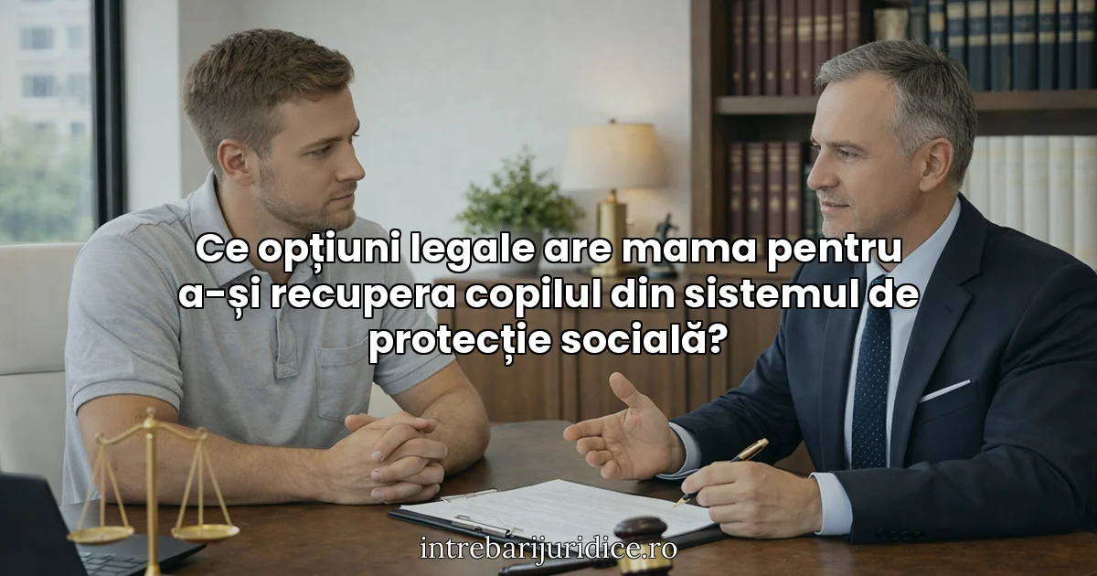 Ce opțiuni legale are mama pentru a-și recupera copilul din sistemul de protecție socială?
