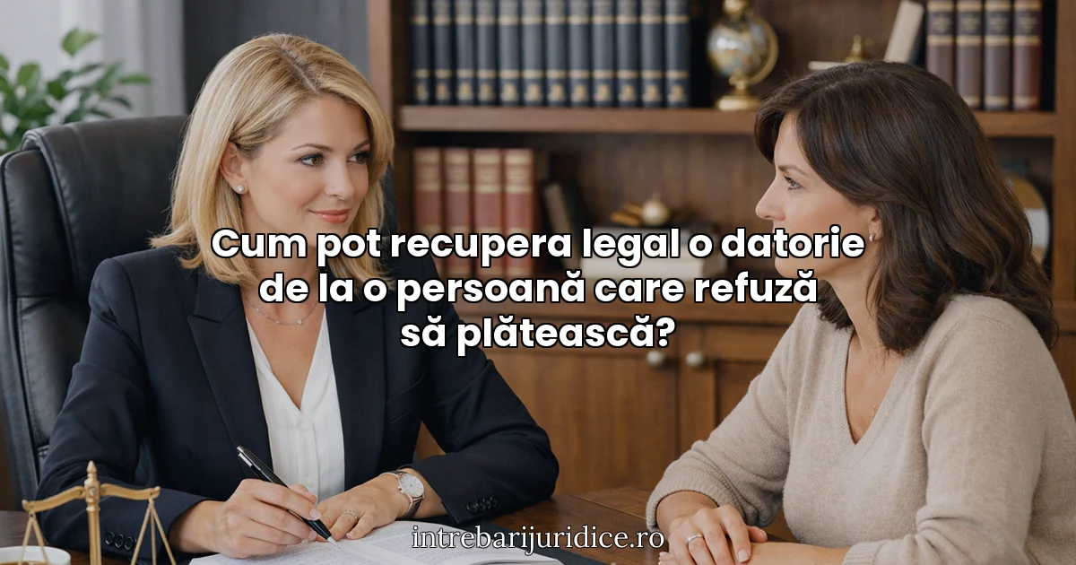 Cum pot recupera legal o datorie de la o persoană care refuză să plătească?