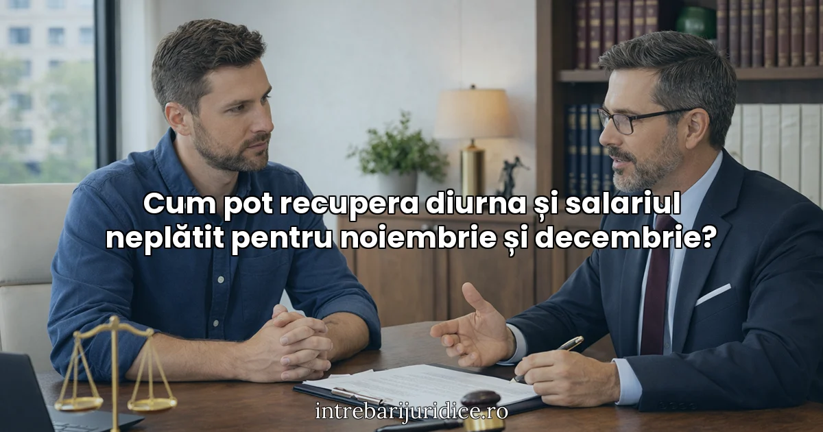 Cum pot recupera diurna și salariul neplătit pentru noiembrie și decembrie?