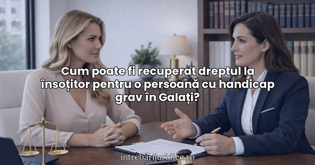 Cum poate fi recuperat dreptul la însoțitor pentru o persoană cu handicap grav în Galați?