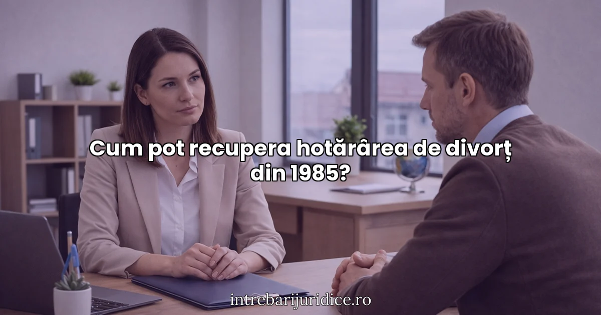 Cum pot recupera hotărârea de divorț din 1985?