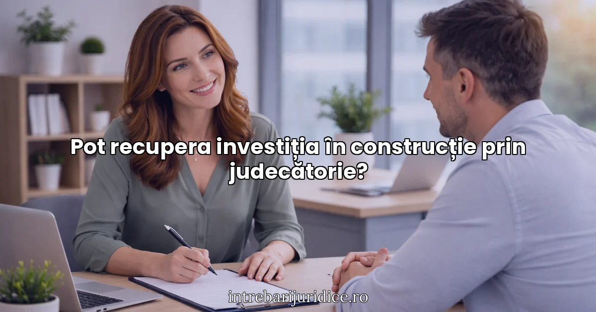 Pot recupera investiția în construcție prin judecătorie?