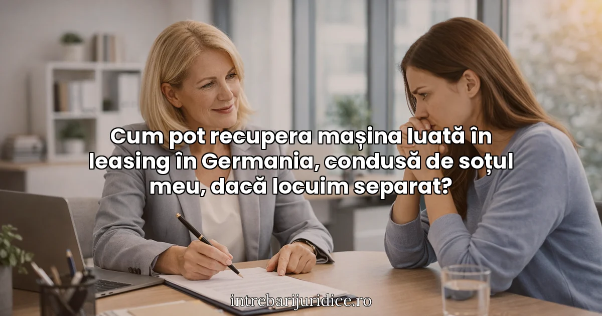 Cum pot recupera mașina luată în leasing în Germania, condusă de soțul meu, dacă locuim separat?