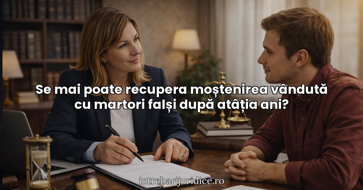 Se mai poate recupera moștenirea vândută cu martori falși după atâția ani?