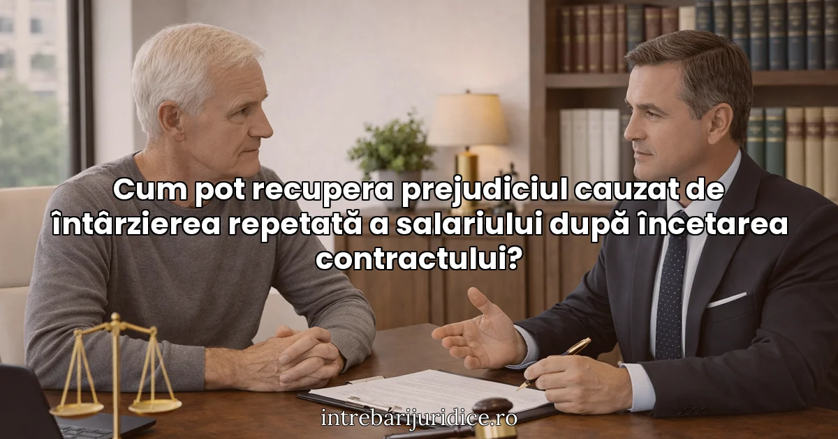 Cum pot recupera prejudiciul cauzat de întârzierea repetată a salariului după încetarea contractului?