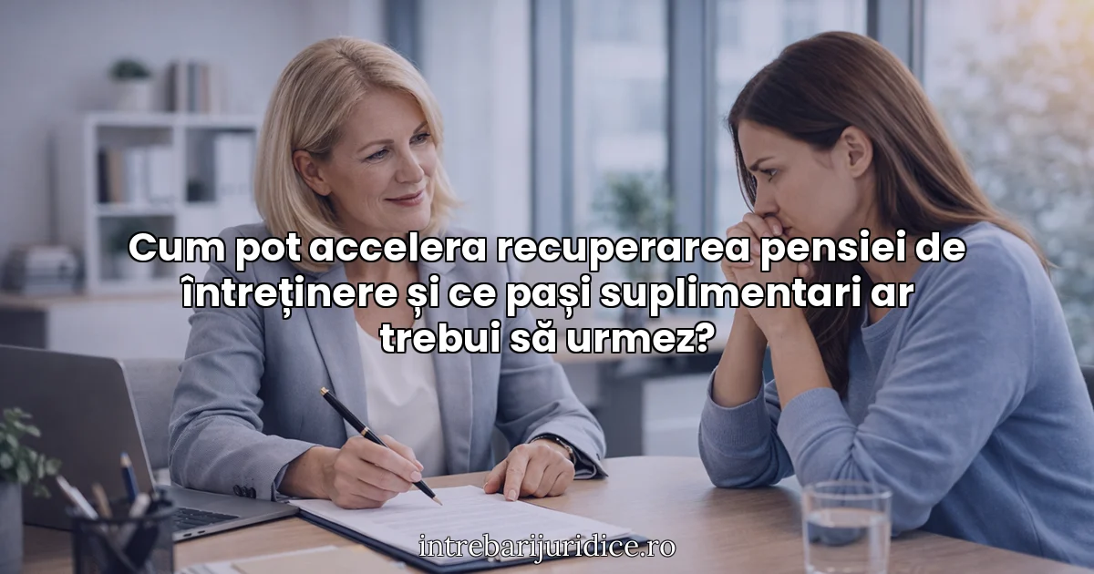 Cum pot accelera recuperarea pensiei de întreținere și ce pași suplimentari ar trebui să urmez?