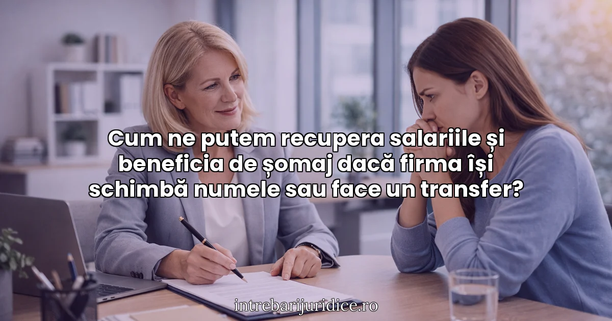 Cum ne putem recupera salariile și beneficia de șomaj dacă firma își schimbă numele sau face un transfer?