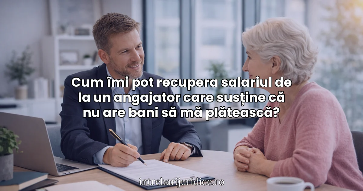 Cum îmi pot recupera salariul de la un angajator care susține că nu are bani să mă plătească?