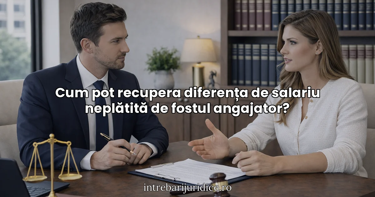 Cum pot recupera diferența de salariu neplătită de fostul angajator?