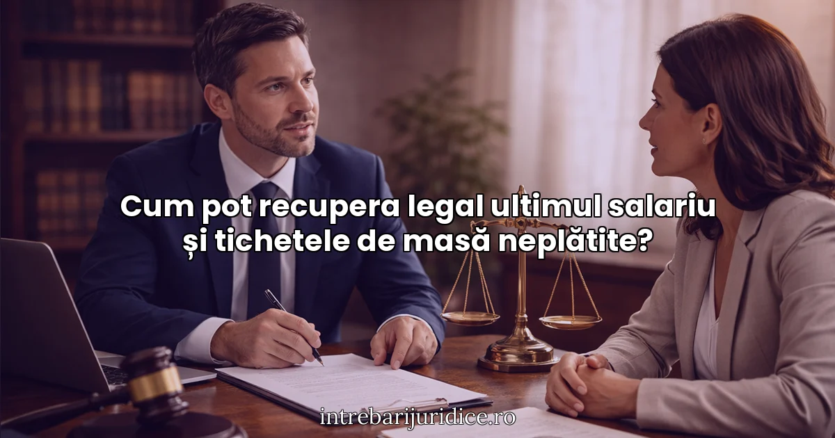 Cum pot recupera legal ultimul salariu și tichetele de masă neplătite?