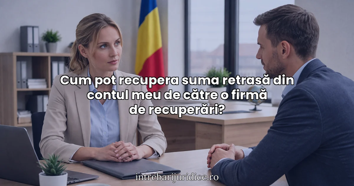 Cum pot recupera suma retrasă din contul meu de către o firmă de recuperări?