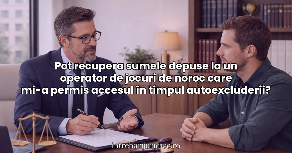 Pot recupera sumele depuse la un operator de jocuri de noroc care mi-a permis accesul în timpul autoexcluderii?
