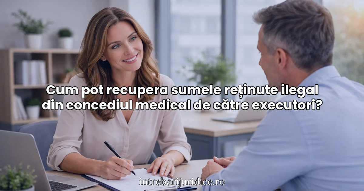 Cum pot recupera sumele reținute ilegal din concediul medical de către executori?