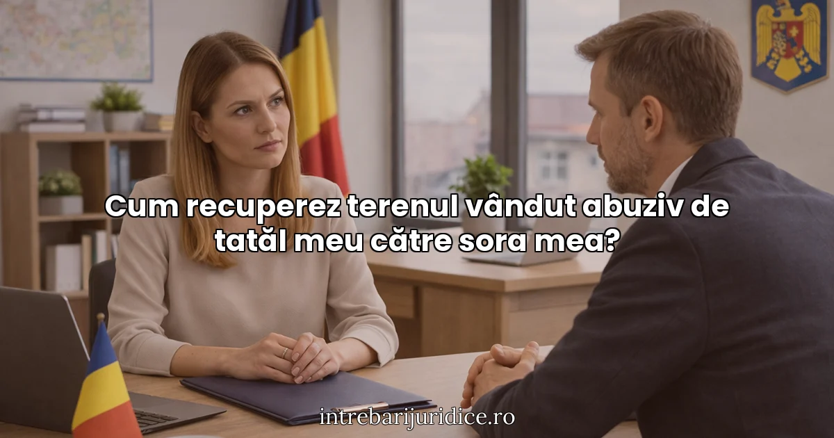 Cum recuperez terenul vândut abuziv de tatăl meu către sora mea?