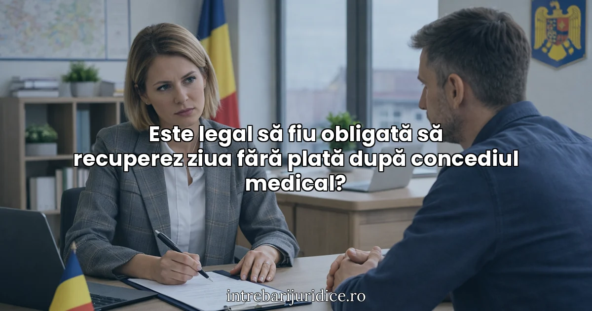Este legal să fiu obligată să recuperez ziua fără plată după concediul medical?