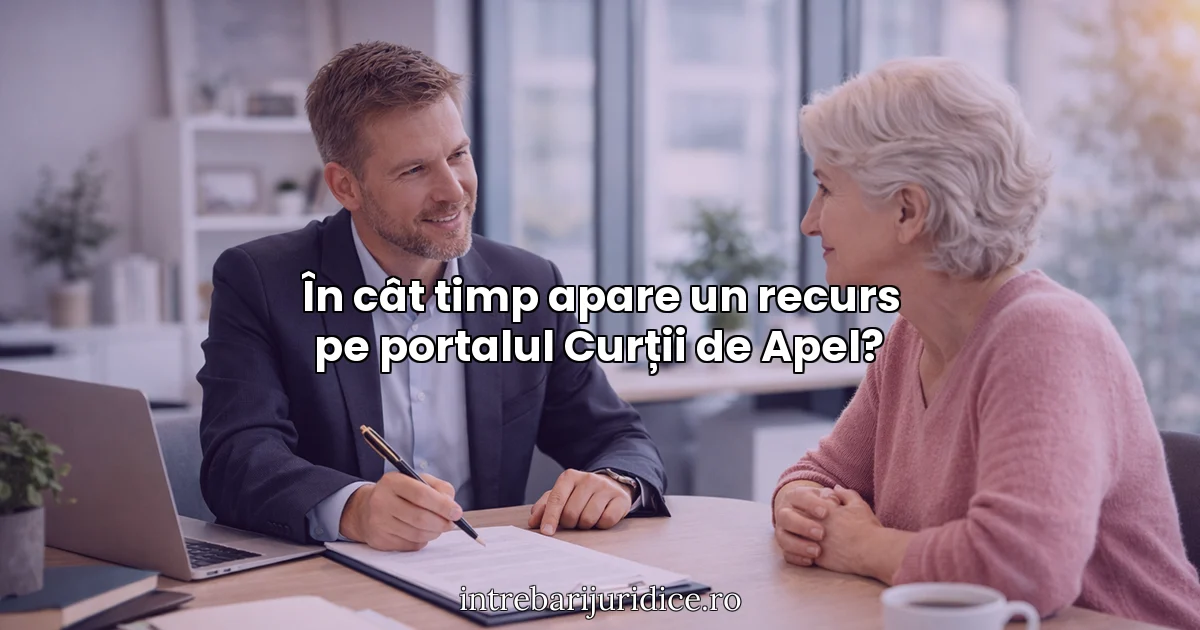 În cât timp apare un recurs pe portalul Curții de Apel?