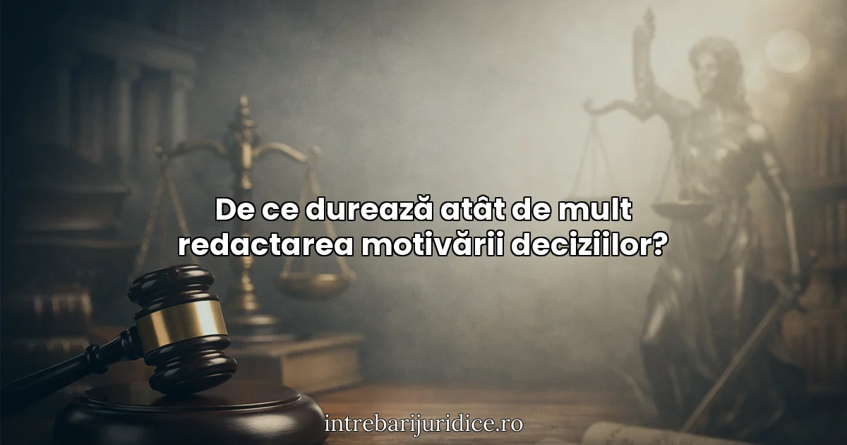 De ce durează atât de mult redactarea motivării deciziilor?