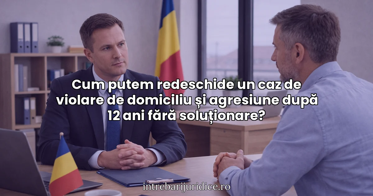 Cum putem redeschide un caz de violare de domiciliu și agresiune după 12 ani fără soluționare?