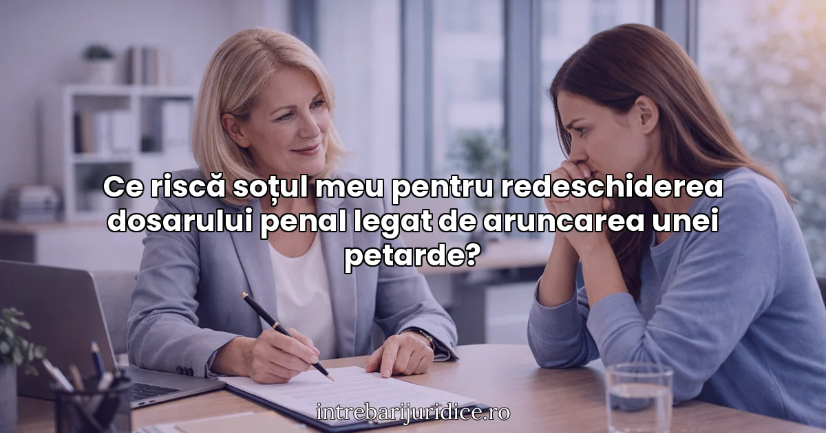 Ce riscă soțul meu pentru redeschiderea dosarului penal legat de aruncarea unei petarde?