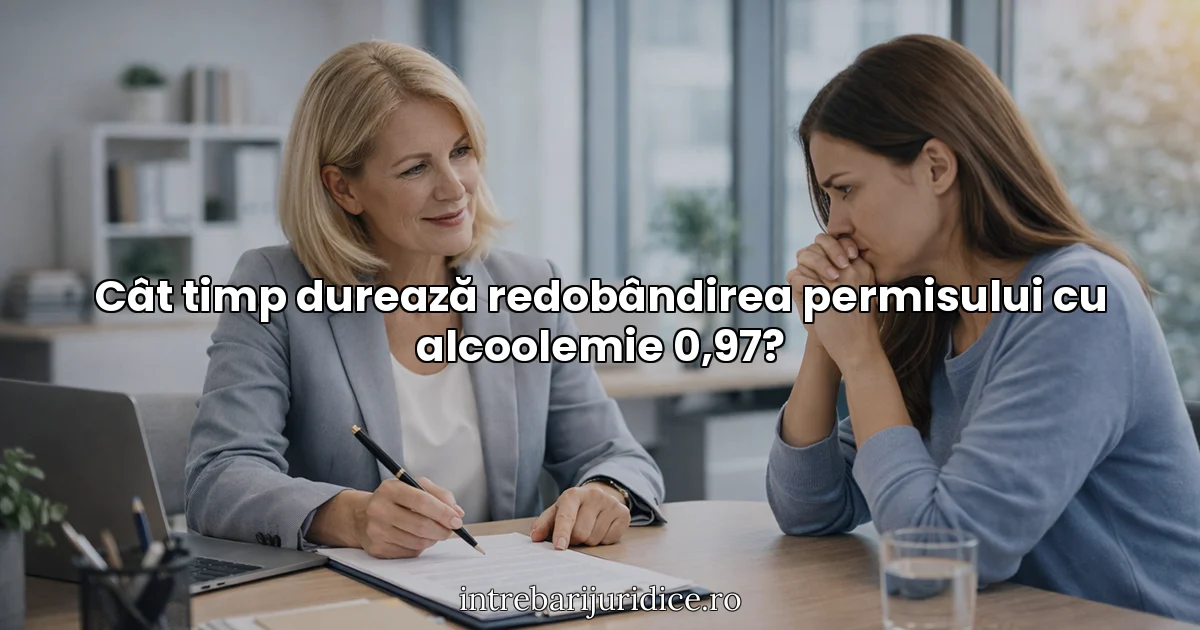 Cât timp durează redobândirea permisului cu alcoolemie 0,97?