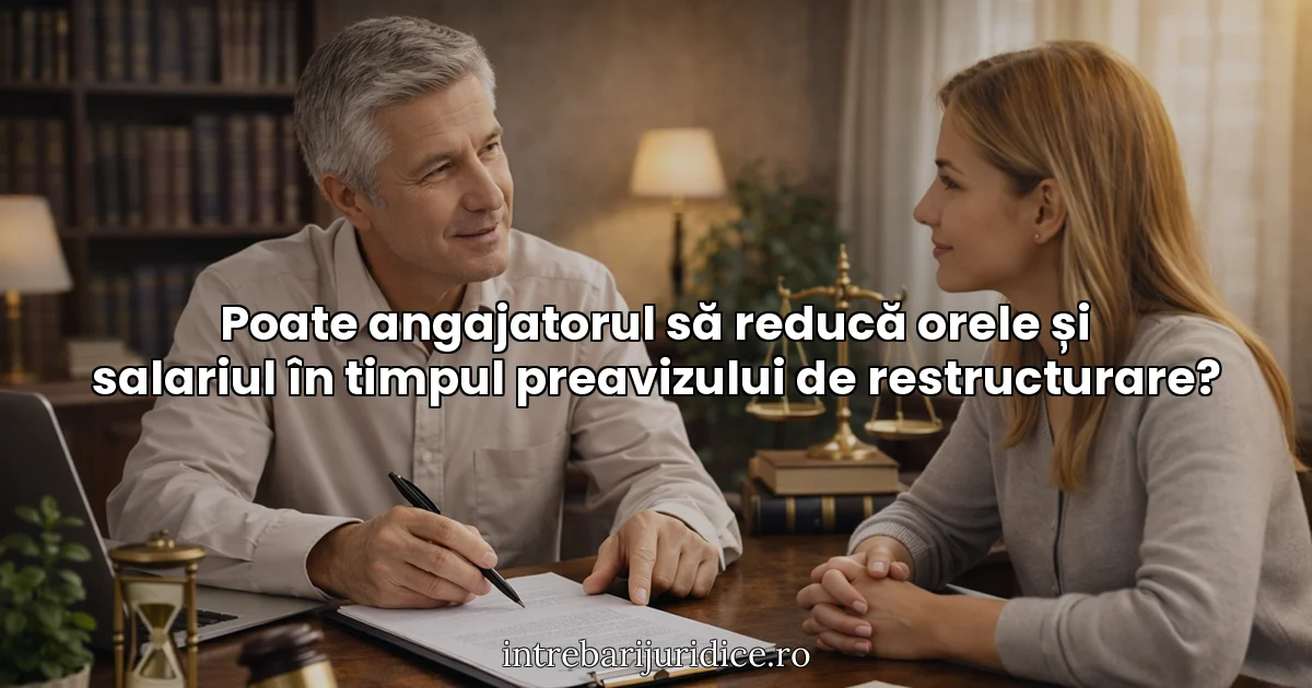 Poate angajatorul să reducă orele și salariul în timpul preavizului de restructurare?