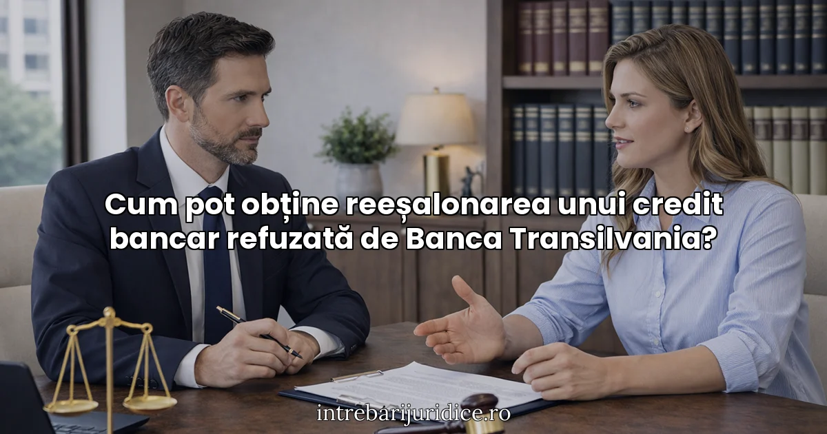 Cum pot obține reeșalonarea unui credit bancar refuzată de Banca Transilvania?