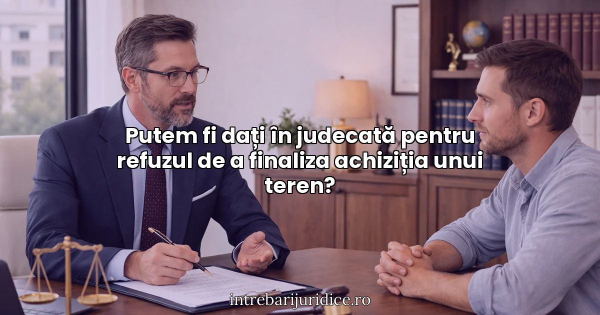 Putem fi dați în judecată pentru refuzul de a finaliza achiziția unui teren?