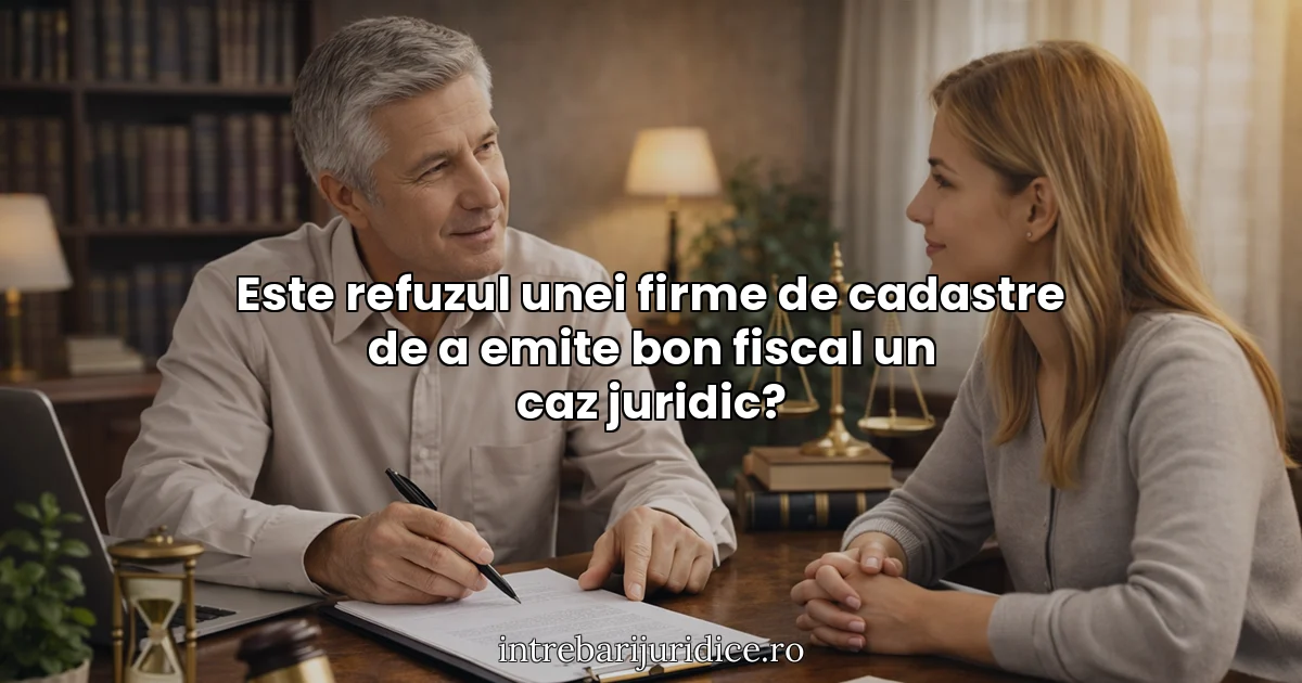 Este refuzul unei firme de cadastre de a emite bon fiscal un caz juridic?