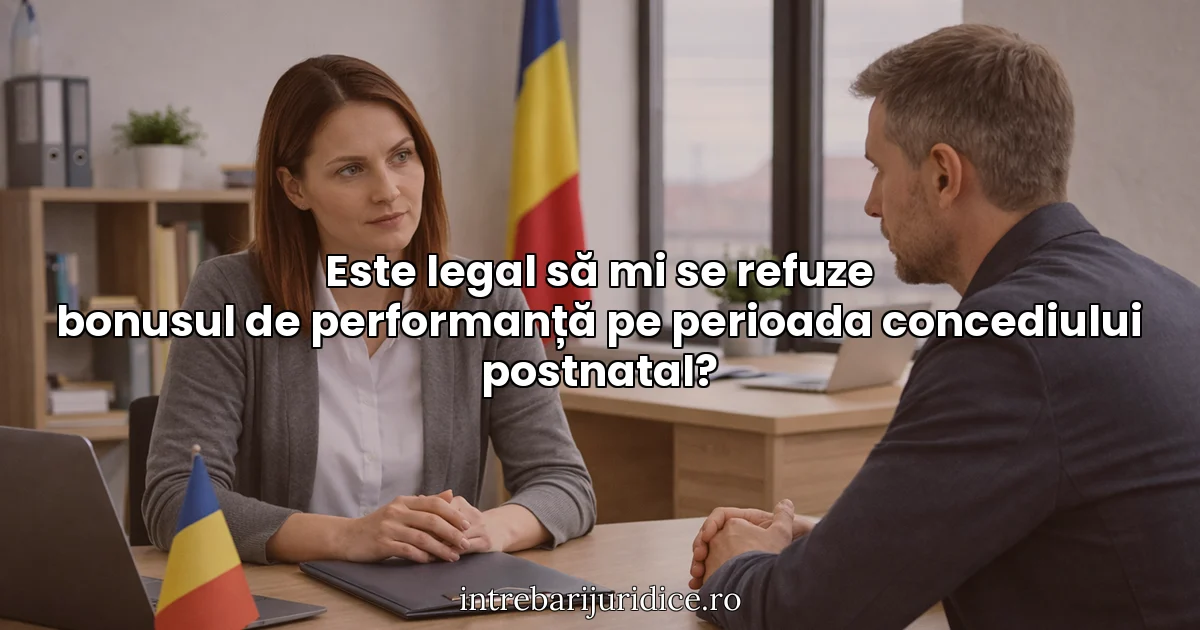 Este legal să mi se refuze bonusul de performanță pe perioada concediului postnatal?