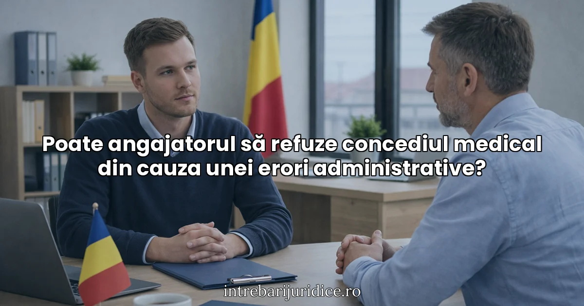 Poate angajatorul să refuze concediul medical din cauza unei erori administrative?