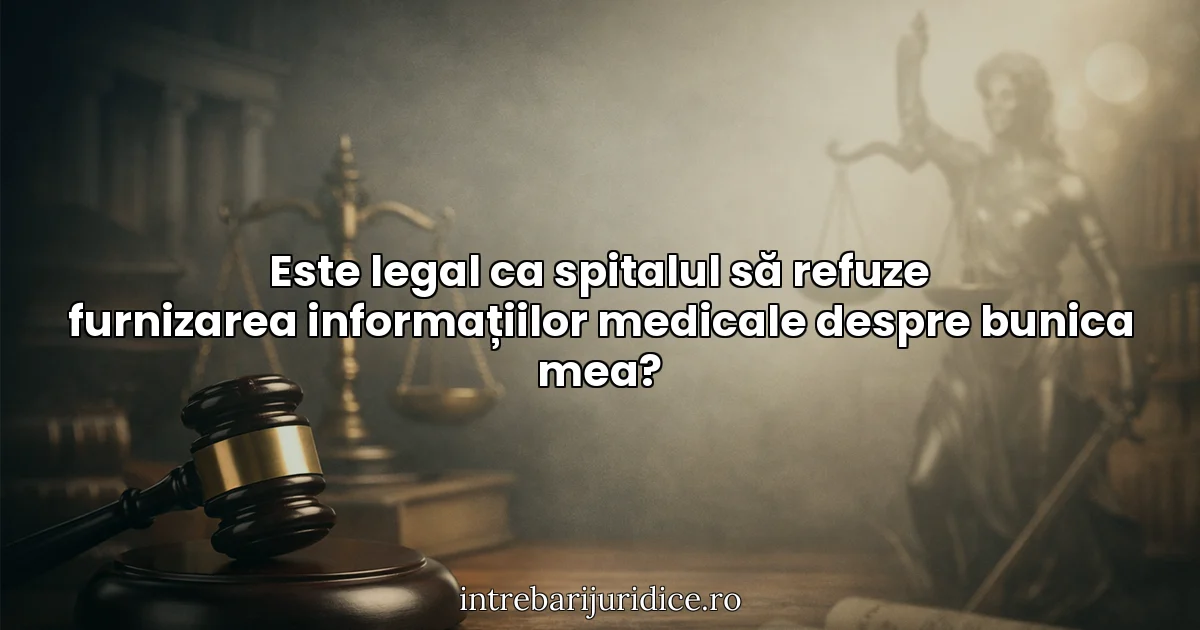 Este legal ca spitalul să refuze furnizarea informațiilor medicale despre bunica mea?