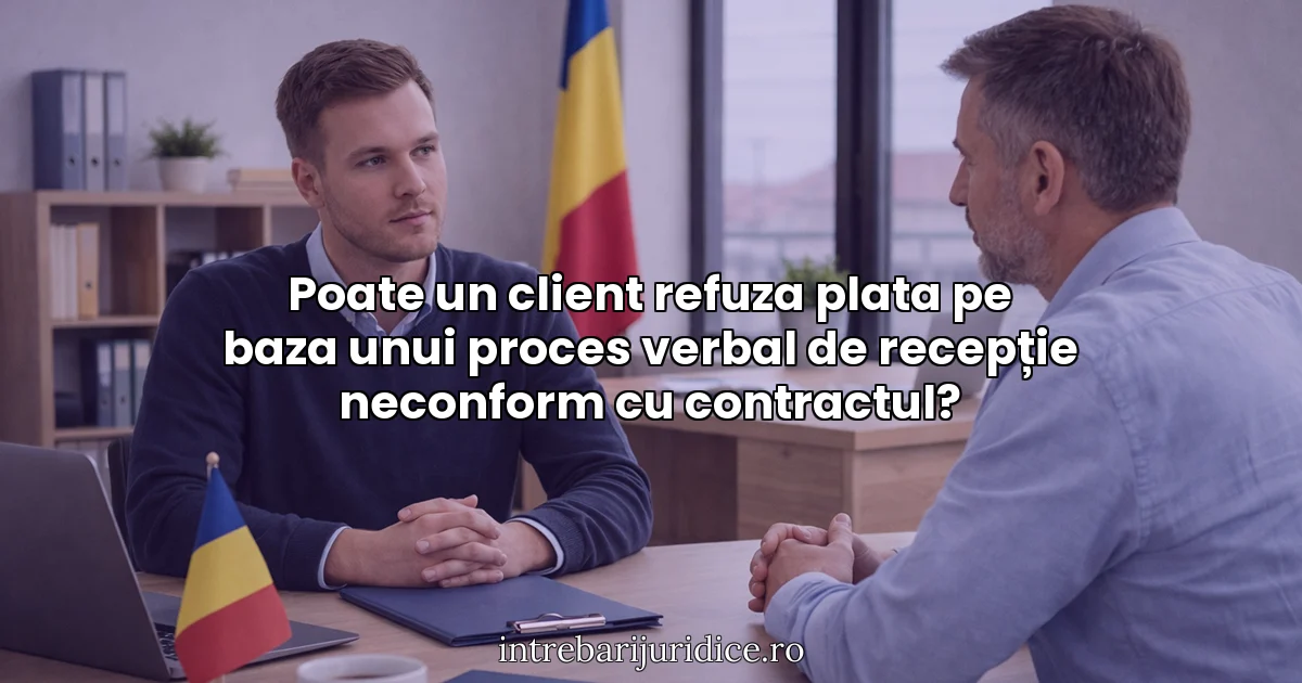 Poate un client refuza plata pe baza unui proces verbal de recepție neconform cu contractul?