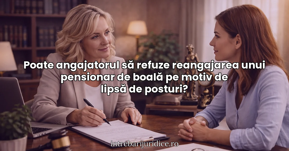 Poate angajatorul să refuze reangajarea unui pensionar de boală pe motiv de lipsă de posturi?