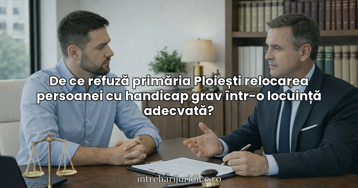 De ce refuză primăria Ploiești relocarea persoanei cu handicap grav într-o locuință adecvată?