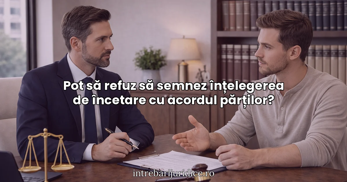 Pot să refuz să semnez înțelegerea de încetare cu acordul părților?