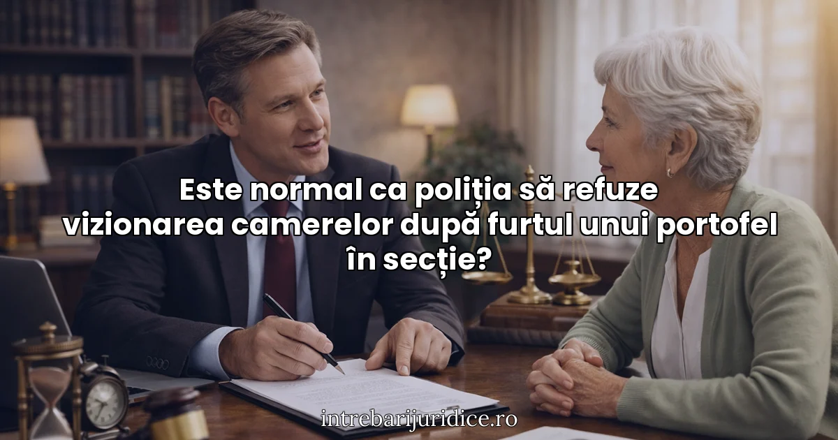 Este normal ca poliția să refuze vizionarea camerelor după furtul unui portofel în secție?