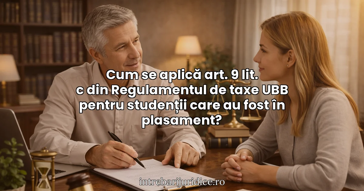 Cum se aplică art. 9 lit. c din Regulamentul de taxe UBB pentru studenții care au fost în plasament?