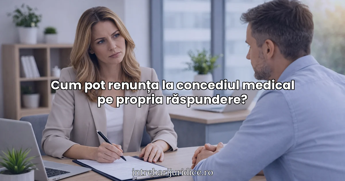 Cum pot renunța la concediul medical pe propria răspundere?