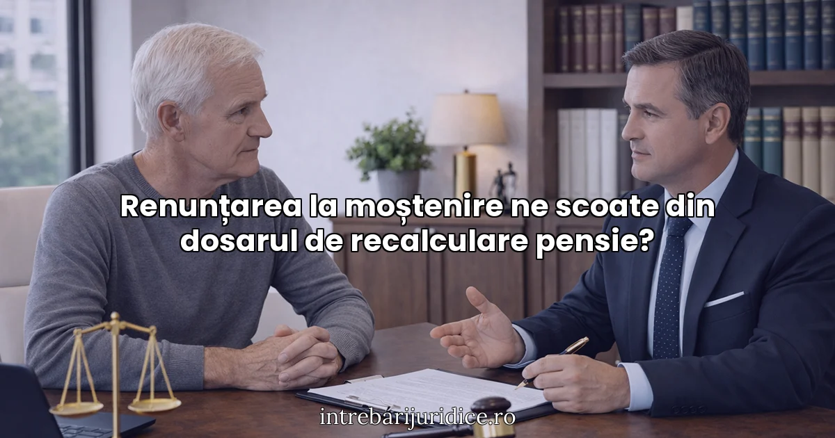 Renunțarea la moștenire ne scoate din dosarul de recalculare pensie?
