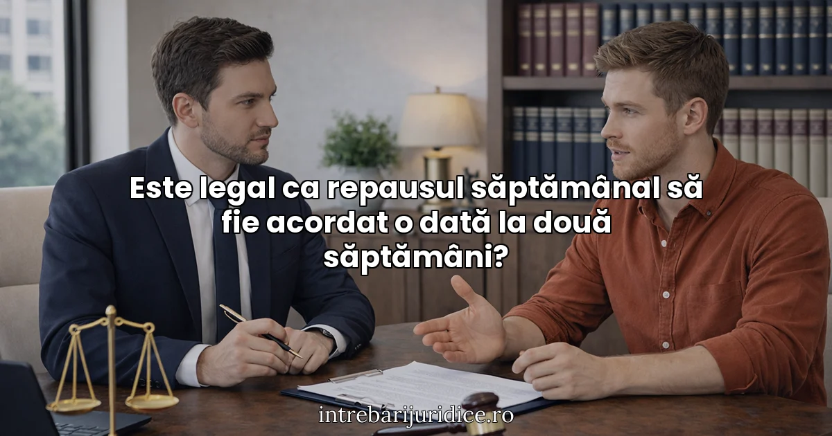 Este legal ca repausul săptămânal să fie acordat o dată la două săptămâni?