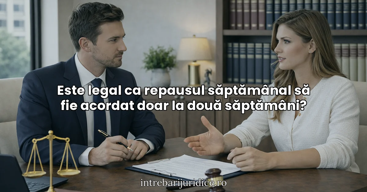 Este legal ca repausul săptămânal să fie acordat doar la două săptămâni?