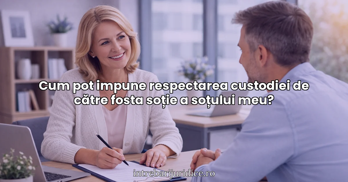 Cum pot impune respectarea custodiei de către fosta soție a soțului meu?