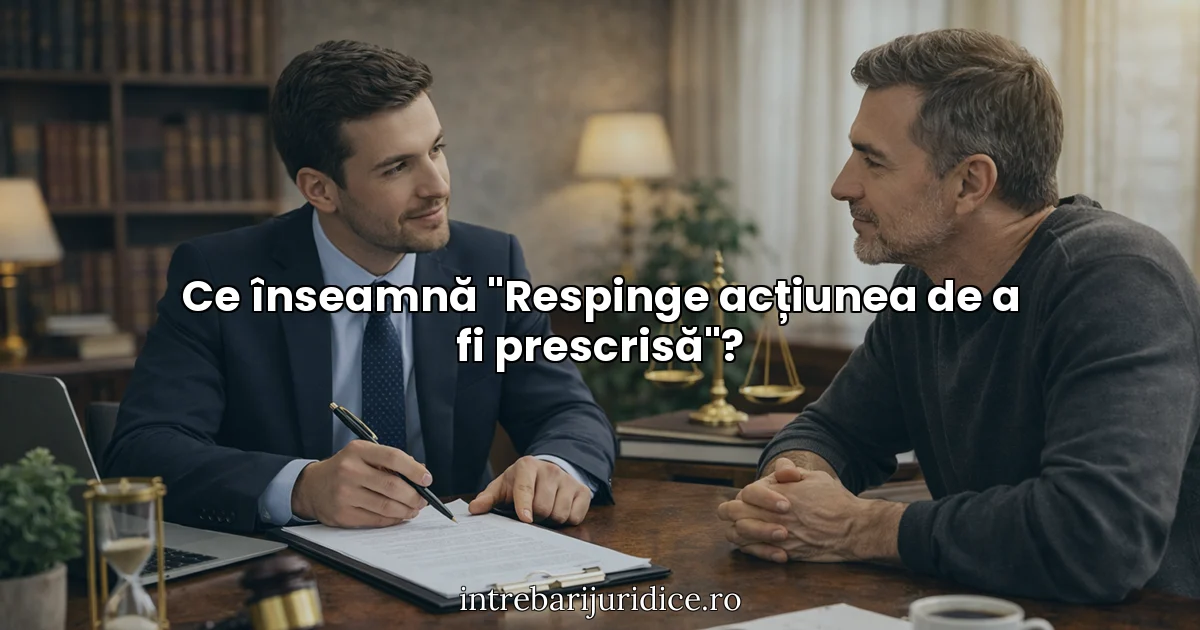 Ce înseamnă "Respinge acțiunea de a fi prescrisă"?