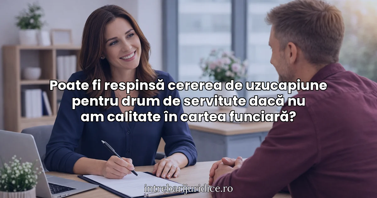Poate fi respinsă cererea de uzucapiune pentru drum de servitute dacă nu am calitate în cartea funciară?