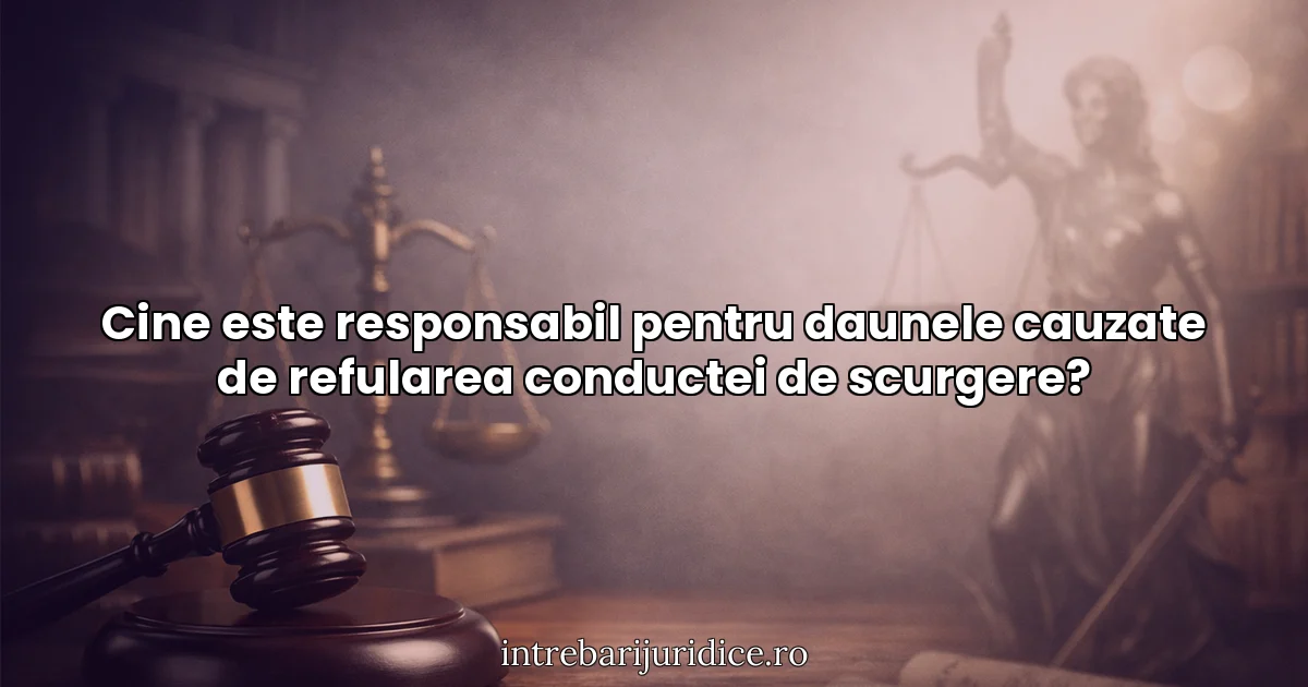 Cine este responsabil pentru daunele cauzate de refularea conductei de scurgere?
